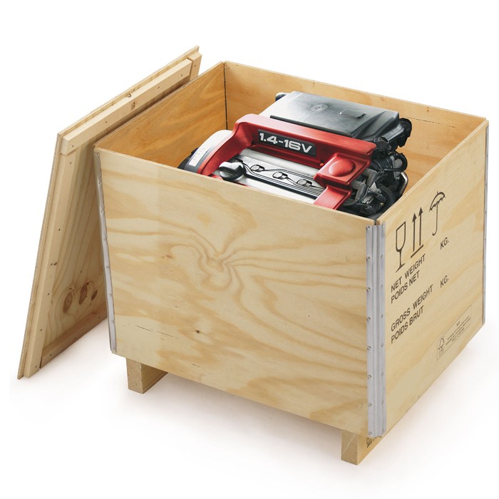 Caisse en bois contreplaqué avec chevron