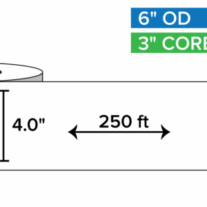 Stock d'étiquettes en continu, papier blanc mat