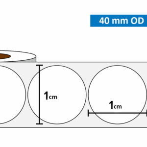 Étiquette circulaire papier blanc mat
