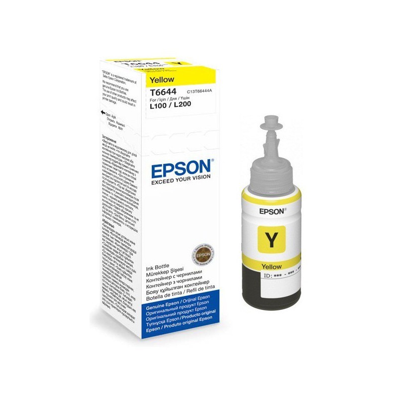 BOUTEILLE D'ENCRE ADAPTABLE EPSON T6644 YELLOW 70ML L100/200/800