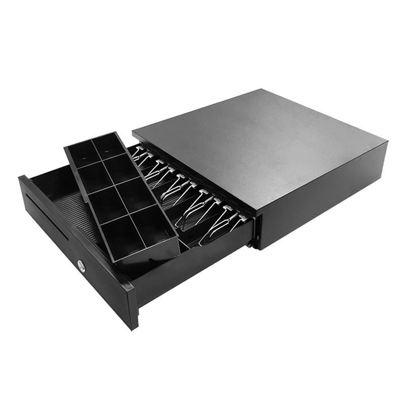 TIROIR CAISSE ÉLECTRONIQUE 8 PIÉCES 4 BILLETS - NOIR