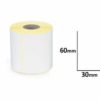 2500 Étiquette Standard Mat 60×30mm