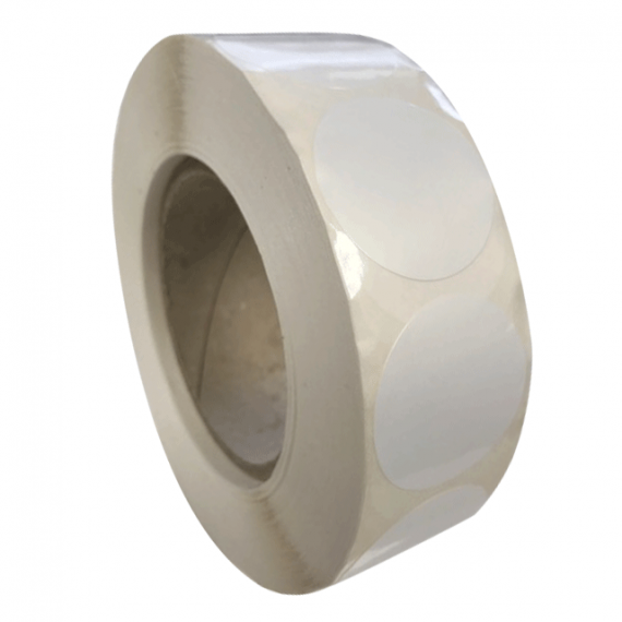 Etiquette  cercle Blanc En PP 50x50mm