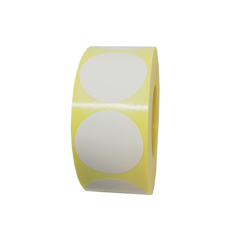 2000 Etiquette Cercle Blanc MAT 50x50mm