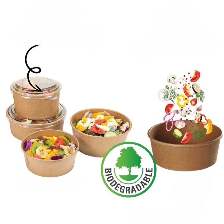 barquette kraft Food Avec couvercle