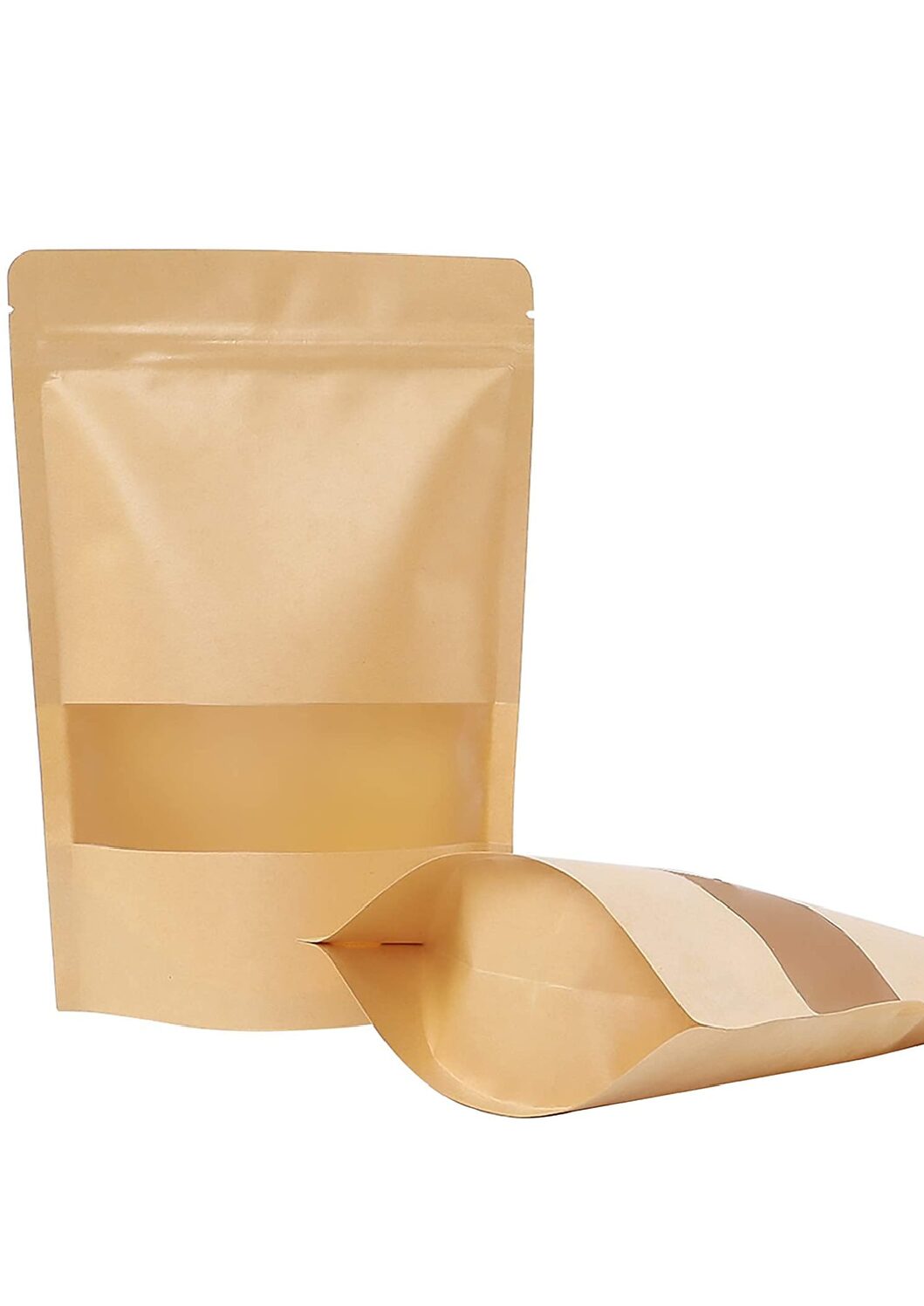 Pochette zip en Kraft avec fenêtre 9*14