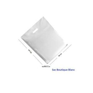 50 Sacs boutique blanc, 50_55 cm soufflet 5