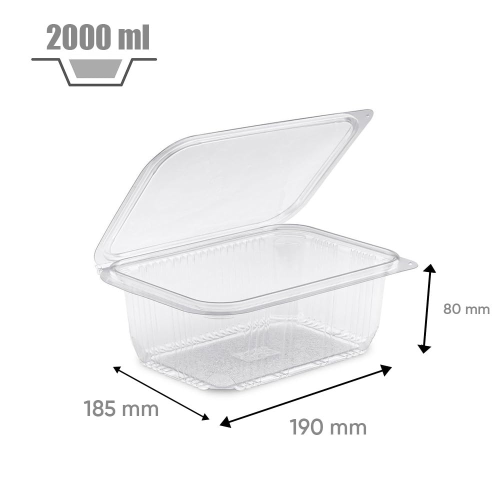 100 BOÎTE 2000 ML CARRÉE AVEC COUVERCLE