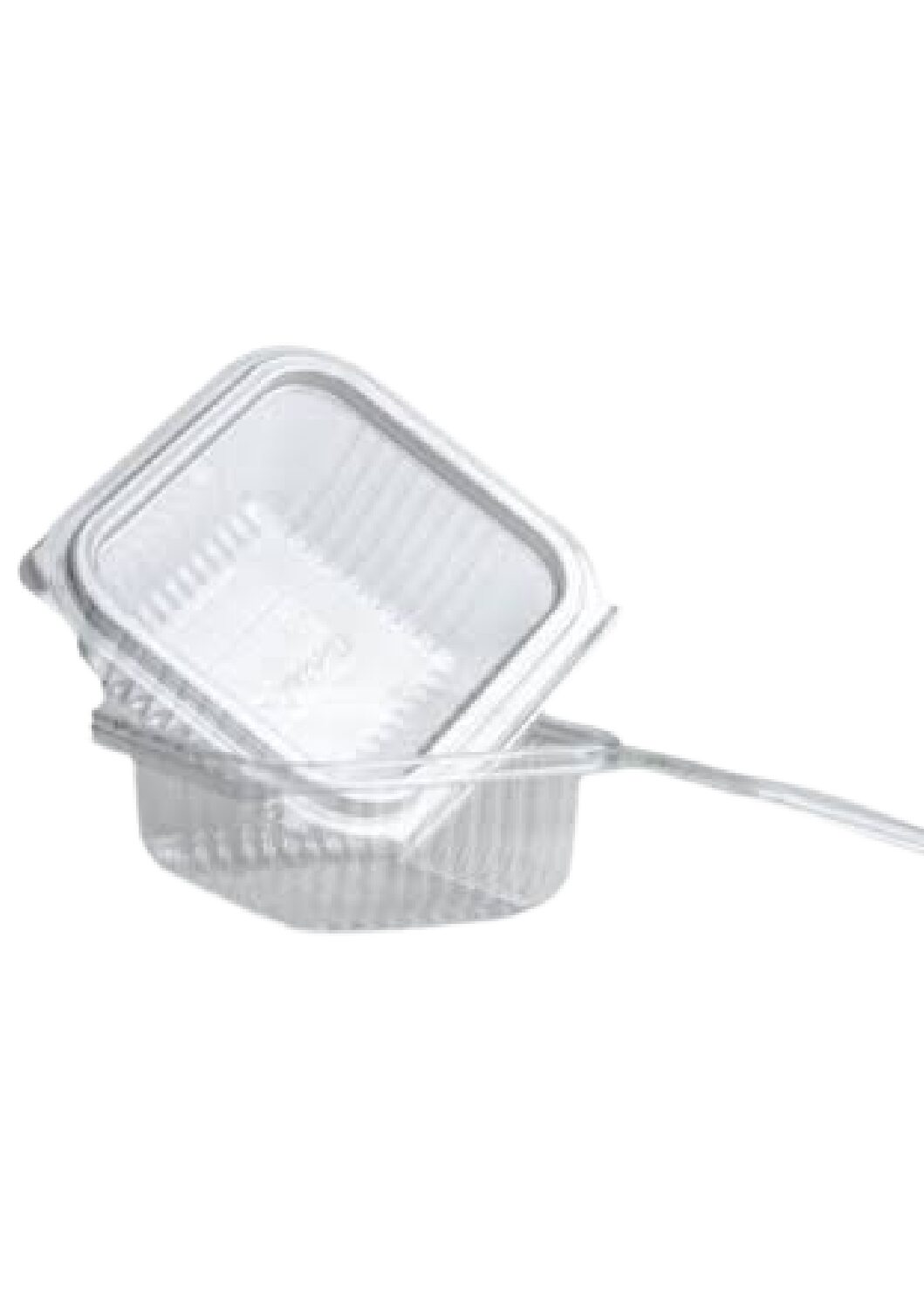 barquette carre avec couverture attachée 100*94*35(250ML)