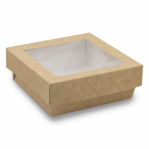 box en kraft brun avec fenêtre transparent alimentaire