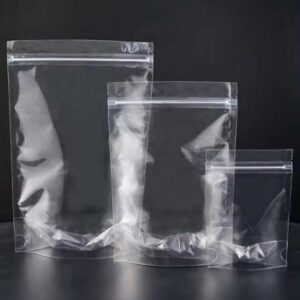 Sac Doypack transparent avec zip 12*20 cm