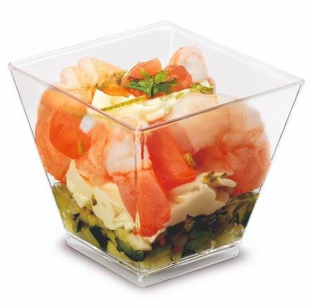 Verrine carré 60 cc en PS Crystal