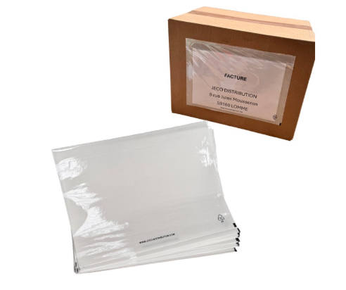 Lot de 50 - Pochette A5 porte-documents adhésives transparente