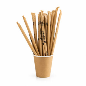 100 Pailles en carton kraft BIO PAPER