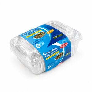 5 Barquettes PET 2000ML TOPPROTECT