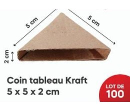 Coin tableau Kraft 5*5*2, LOT DE 100